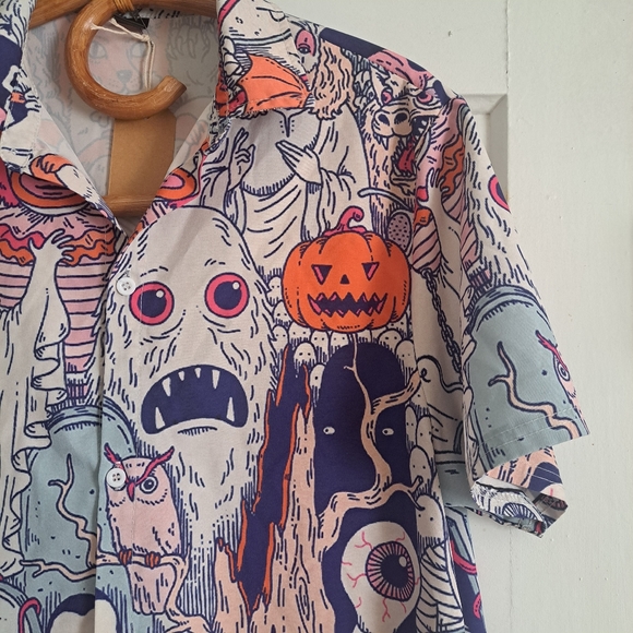 Ghost and Goblins Polyester Button-up Shirt - Picture 2 of 4
